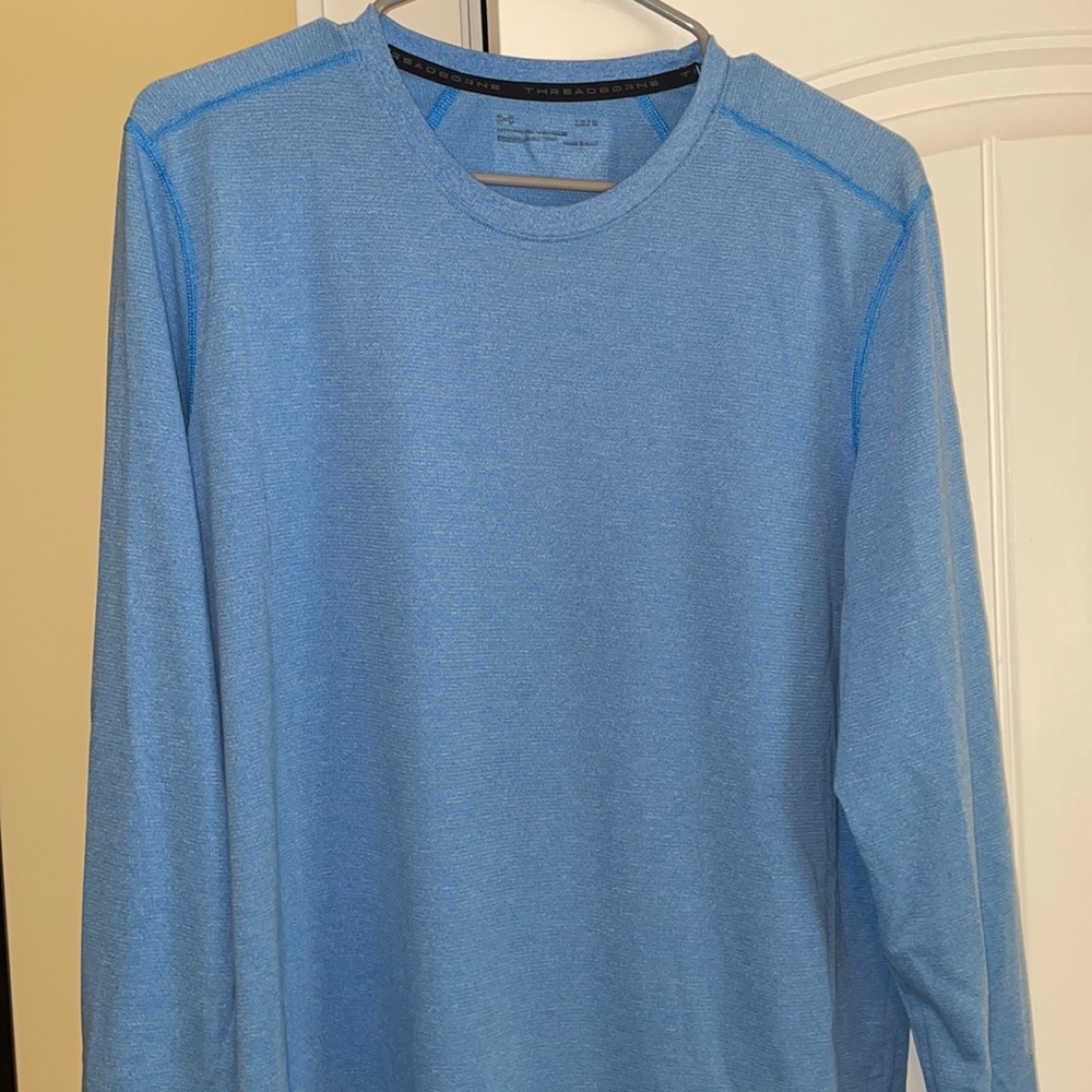 Mens long sleeve under armour blue athletic shirt